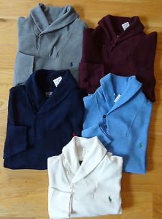 NWT New Polo Ralph Lauren SHAWL COLLAR Sweater Assorted Colors S M L 