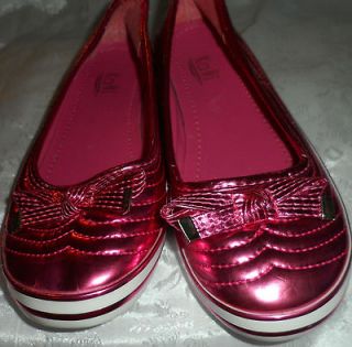 SZ 6 QUILTED TEXTILE BALLET SHOES FROM KALLI METALLIC PINK NWOB