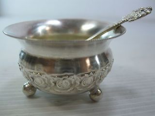 VINTAGE SMALL SILVER 800 BOWL WITH A SPOON BOTH ARE STAMPED 