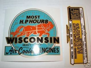 14 oil wisconsin engine decal more horsepower hours time