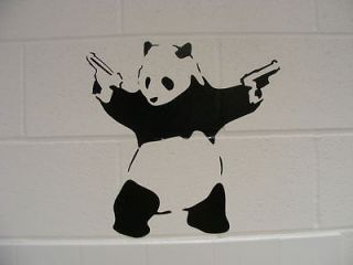 BANKSY Wall Art Vinyl Sticker decal PANDA WITH GUNS 40cm Tall