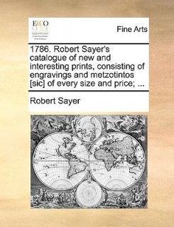 1786 Robert Sayers Catalogue of New and Interesting Prints 