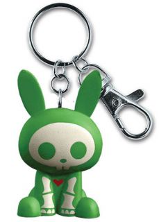 skelanimals green jack the rabbit 3d keychain bag clip