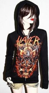 Slayer Metal Punk rock DIY Slim Fit Hoodie Jacket Top Shirt