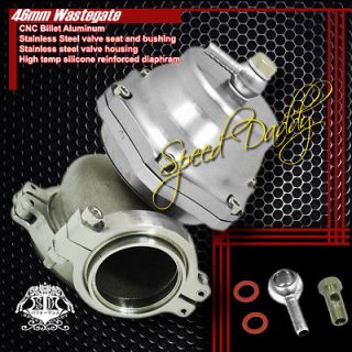   46MM TURBO MANIFOLD V BAND WASTEGATE WG BYPASS EXHAUST+SPRING SILVER