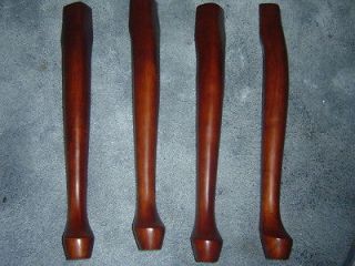 Queen Anne Cherry Wood Table Legs. 18 1/4 High   Set of Four