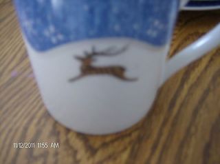 Montgomery Ward China WINTERLIGHT REINDEER 2   10 oz Mugs CHRISTMAS