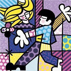 Love at First Sight by Romero Britto Brazil Pop 28x32 Dancing Dance 