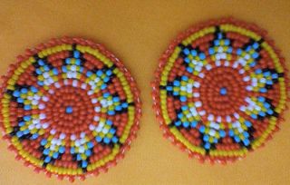 beaded rosettes rosette disk beadwork regalia tribal returns