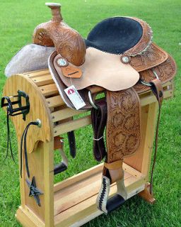 New Stallion Premium Tan Hand carved Western Ranch Roper saddle 16