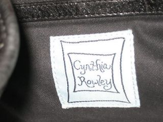 CYNTHIA ROWLEY Black Leather Handbag Purse Satchel Tote   Unique on 