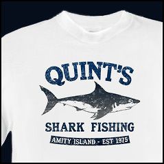 quint s shark fishing big jaws amity island orca tshirt