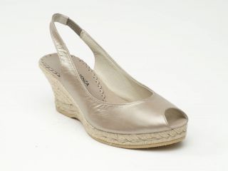 NEW Ramon Tenza Fidelia platinum wedge espadrille sandal $145