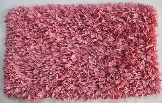 JERSEY COTTON SHAG thick plush Area RUG PINK 30 X 50