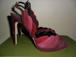nib $ 998 rupert sanderson burgundy slingback shoe 37