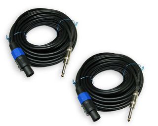 Pair 2 Speaker Speakon to 1/4 Cable Cord 14GA 50 ft PA