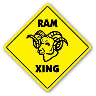 RAM CROSSING Sign xing gift novelty hunt climb horns mount taxidermy 