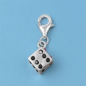   Sterling Silver Ruby Vegas Dice Fits Thomas Sabo Clip on Charm   S32