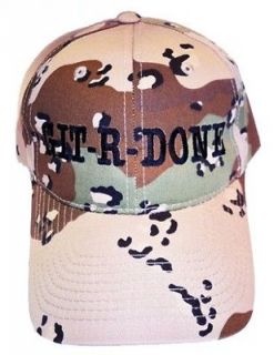 GIT R DONE REDNECK CONFEDERATE CAMO CAMOUFLAGE EMBROIDERED BASEBALL 