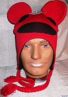 DEADMAU5 Mau5 Head Fleece Lined Red Knitted Laplander Hat/Cap