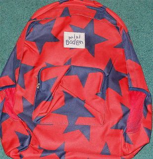 NEW Mini Boden Tomato Red/Navy Stars Backpack FREE SHIP in USA