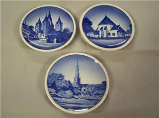 vintage royal copenhagen denmark blue church plates lot time left