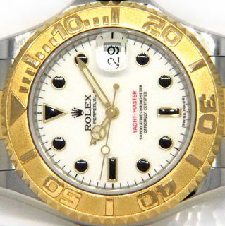 ROLEX YACHTMASTER 35mm STEEL & 18k YELLOW GOLD WHITE DIAL   168623