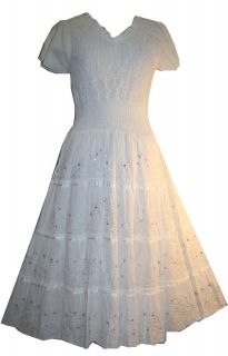 106 new cotton party elegant peasant vintage summer dress