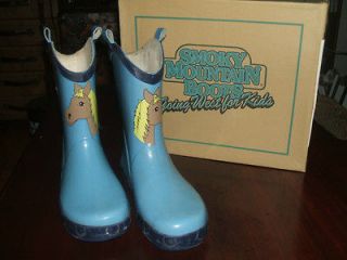 RAIN RUBBER BOOTS PONY / HORSE SMOKY MOUNTAIN KIDS/CHILDREN SIZE 3