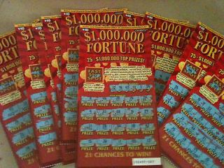 25 USED $10 CALIFORNIA LOTTERY SCRATCHERS ( $1000000 FORTUNE) FOR 