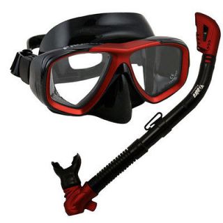 Scuba Diving Snorkeling Mask Dry Snorkel Water Sports Gear Combo Set