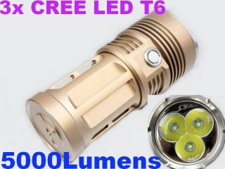 NEW SUPER Bright Searchlight 5000 Lumens 3x CREE XM L T6 LED 