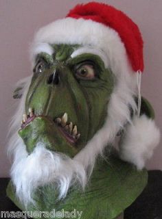 scary grinch mask evil quality santa hat christmas costume accessory 