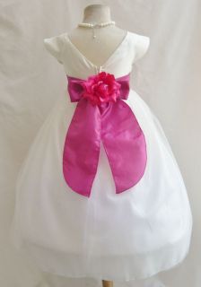 NEW VB IVORY/FUCHSIA PINK JR. BRIDESMAID PAGEANT TODDLER PARTY FLOWER 
