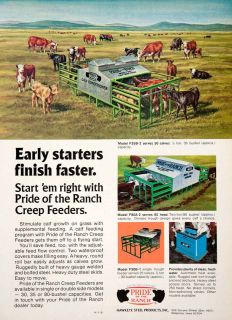 1980 Ad Pride Ranch Hawkeye Steel Waterloo Iowa Creep Feeder Farm 
