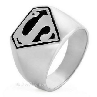 Size 12 Men Silver Stainless Steel Superman Wedding Rings Band RLLLP11 