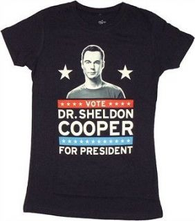 The Big Bang Theory Sheldon for President Womens Junior T Shirt