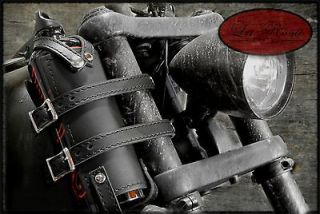 La Rosa Design Motorcycle Black Leather Bottle Holster & Liter Fuel 
