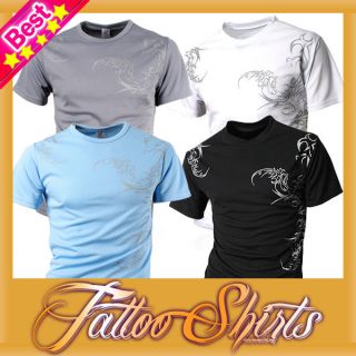   Coolon sports Tattoo Graphic T Shirts Round Short Sleeve shirts TOP