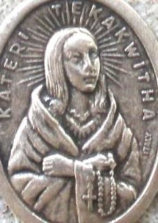 St. Kateri Tekakwitha Medal + First Native American Saint + Lily of 