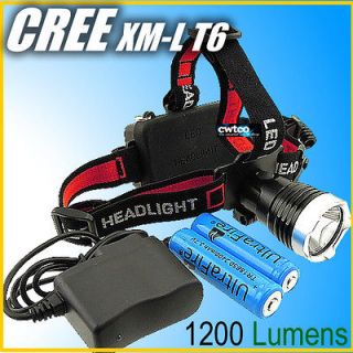 Newly listed CREE XM L XML T6 LED 1200Lm Rechargeable Headlamp 