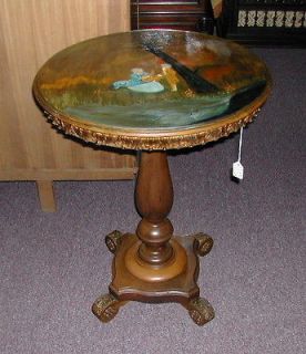   Of A Kind** Circa 1920s French Painted Side Table With Ornate Details
