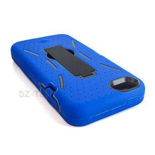 Blue Black Impact Hard Case Cover Kickstand For Apple iPhone 5 6TH GEN 