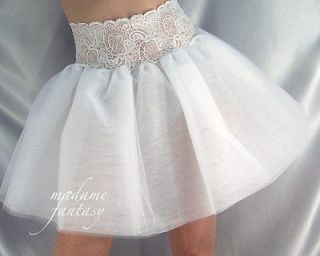 sexy white lace top tutu skirt m