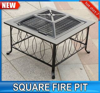 Patio Metal Deck Fire Pit Garden Stove Backyard With Cover Poker