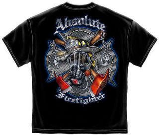 New Maltese Cross & Skull Absolute Firefighter T Shirt, Size, XL