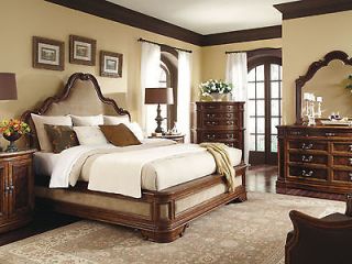  5pcs ITALIAN TRADITIONAL QUEEN KING UPHOLSTERED BEDROOM SET FURNITURE