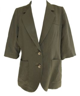 smythe copine green linen jacket blazer 10