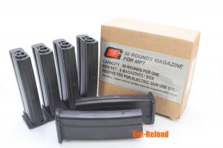 MAG Box of 6 Pieces Value Pack 50rds Magazine for MP7 Airsoft AEG  BK