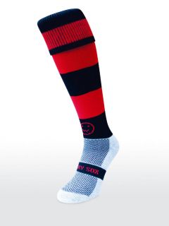 wacky sox black red hoops rugby football soccer hockey socks